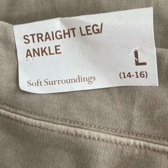 Soft surroundings Straight Leg Ankle pull on pants size L , NWT - Picture 2 of 5